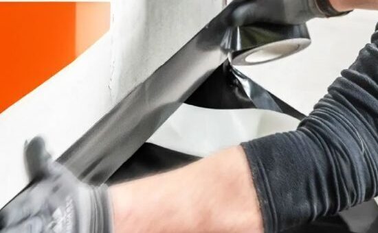 Fixed with screws, sealed with tape